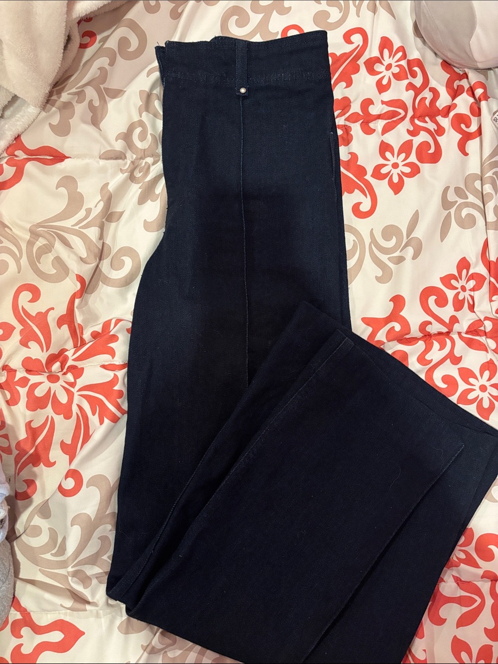 Zara Women's Dark Navy Wide Leg Jeans